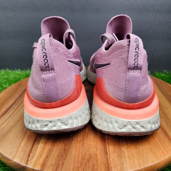 Nike Epic React Flyknit 2 Shoes Womens 10 Plum Dust Athletic Running Sneakers - Picture 3 of 13
